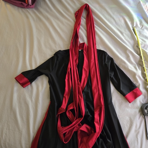 Elhoffer Design Magical Maxi Wrap Dress Red & Black - Picture 7 of 11